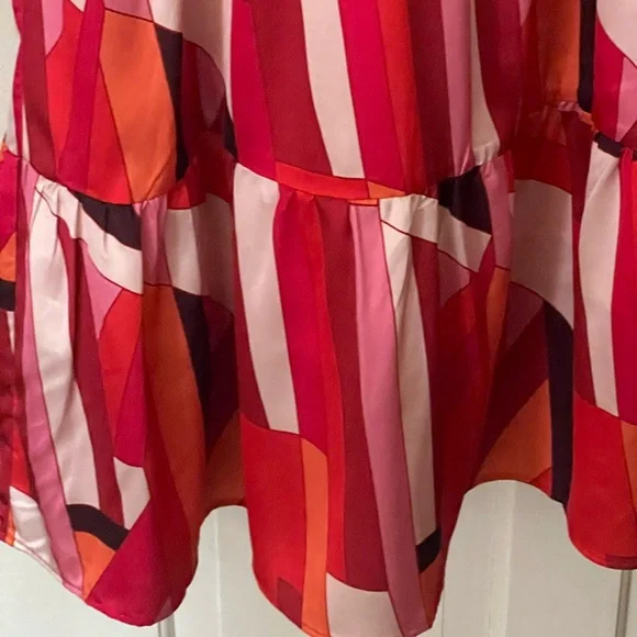 THML puff sleeve nwt multi color midi dress XL - Picture 6 of 7